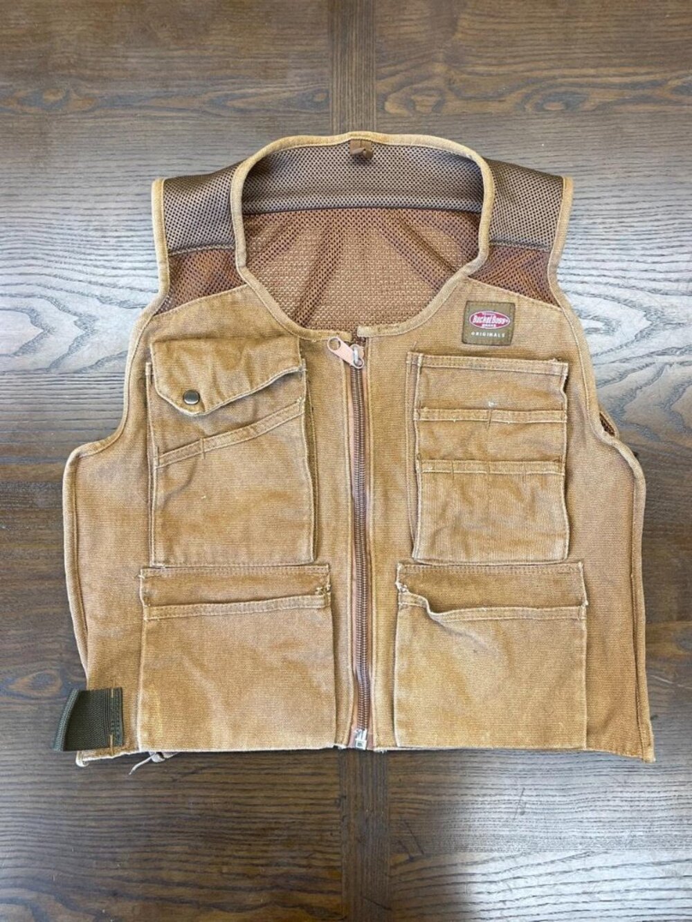 Bucket Boss Originals Canvas Tool Vest Multi Pocket Tan